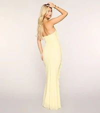 Flirty Drama Halter Ruffle Maxi Dress