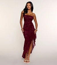 Chic Edge Floral Velvet Burnout Maxi Dress