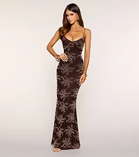 Veiled Garden Floral Burnout Maxi Dress