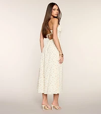 Pretty Breeze Floral Strappy Midi Dress