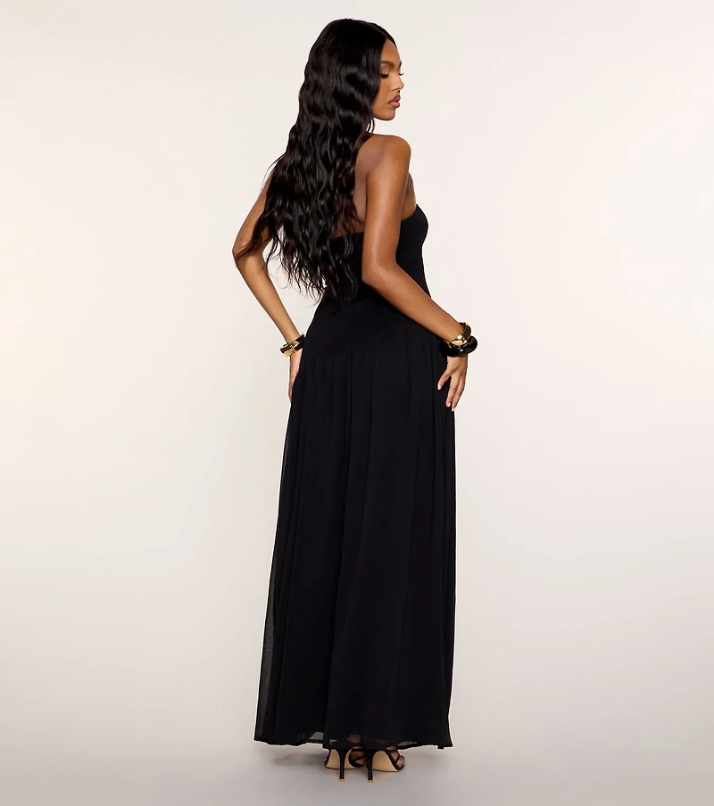 Breezy Strapless Drop Waist Maxi Dress