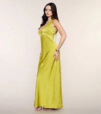Best Guest Satin Lace Maxi Dress