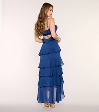 Ruffle Reverie Chiffon Maxi Dress