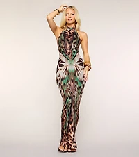 Swirled Abstract Maxi Dress