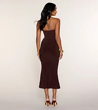 Sculpted Move Strapless Mermaid Midi Dress