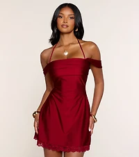 Sweet Shift Lace Trim A-Line Dress
