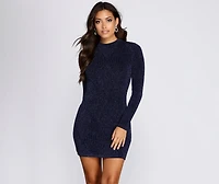 Diamond Lady Mock Neck Mini Dress