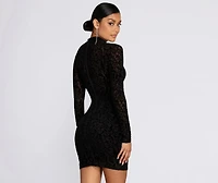 Fab Flocked Velvet Mini Dress