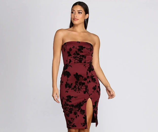 Francesca's Anne Flocked Heart Tulle Midi Dress | Liberty Center