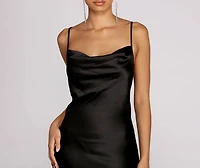Nights Satin Flare Midi Dress