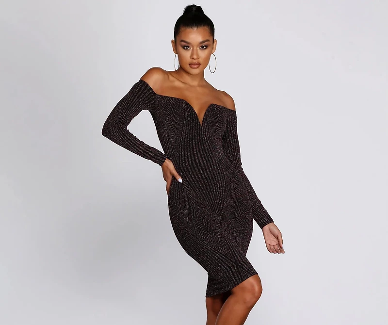 Lit Lurex Midi Dress