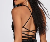 Ruffle Hem Satin Mini Dress