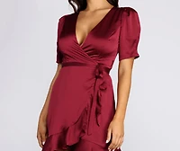 Wrap Me Satin Dress