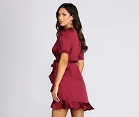 Wrap Me Satin Dress