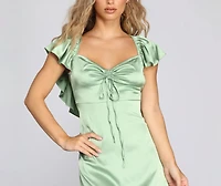 Sweetheart Satin Mini Dress