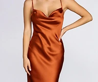 Nights Satin Flare Midi Dress