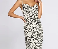 Fierce Leopard Sleeveless Midi Dress