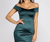 Lovely Nights Out Satin Asymmetrical Mini Dress