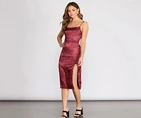 Floral Feeling Satin Midi Dress