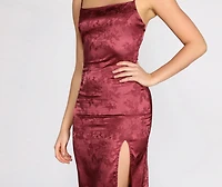 Floral Feeling Satin Midi Dress