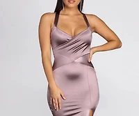 Stun Satin Midi Dress