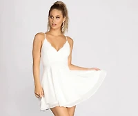 Lady Lace Double Layer Skater Dress