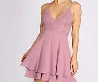 Lady Lace Double Layer Skater Dress
