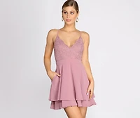 Lady Lace Double Layer Skater Dress