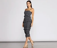 Sweet & Smocked Ditsy Ruffle Midi Dress