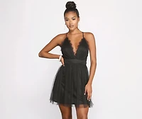Lace Allure Mesh Skater Dress
