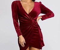 Wrapped Luxe Velvet Mini Dress