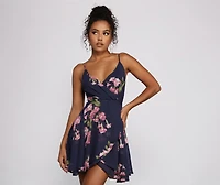 Sweet Moments Floral Chiffon Skater Dress