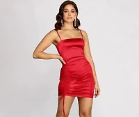 OK Bombshell Satin Mini Dress