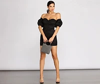 Major Sweetheart Ruched Mini Dress