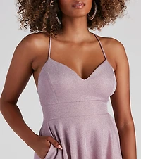 Midnight Sparkle Skater Dress