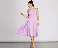 Garden Parties Pleated Midi Dress