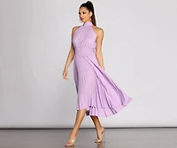 Garden Parties Pleated Midi Dress
