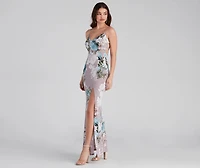 Blooming Floral Knit Maxi Dress