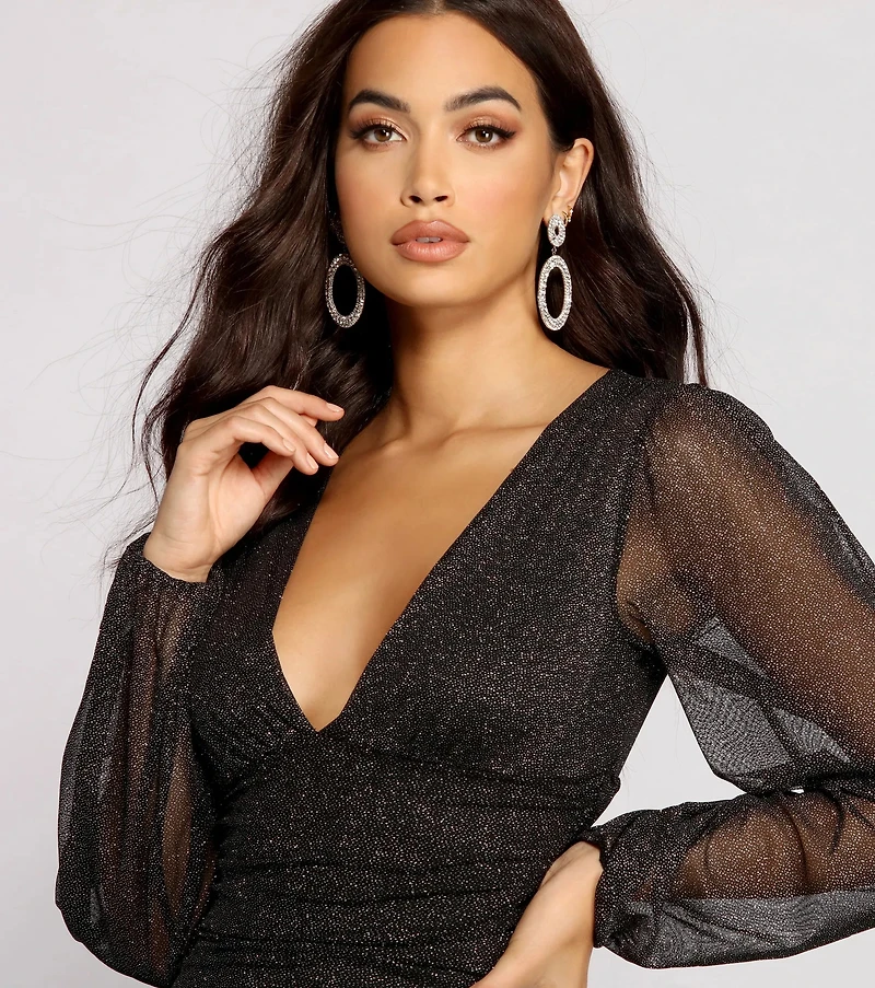 All About The Glitz Mesh Mini Dress