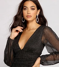 All About The Glitz Mesh Mini Dress