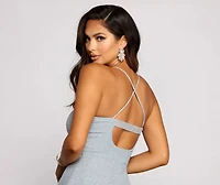 Dazzle and Glow Glitter Rhinestone Sweetheart Dress