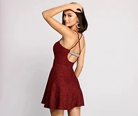 Dazzle and Glow Glitter Rhinestone Sweetheart Dress