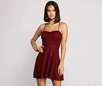 Dazzle and Glow Glitter Rhinestone Sweetheart Dress
