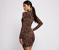 Fab Flocked Velvet Mini Dress