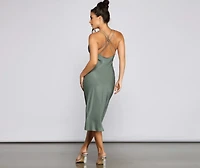 Forever Chic Satin Midi Dress