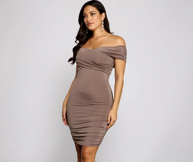 Alluring And Chic Off-The-Shoulder Mini Dress