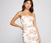 Floral Beauty Mesh Midi Dress