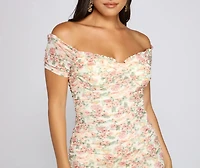 Floral Pop Ruffled Mini Dress