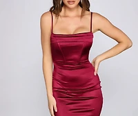 Stunning Beauty Satin Mini Dress