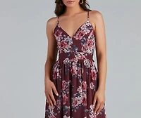 Floral Fantasy Open Back Maxi Dress